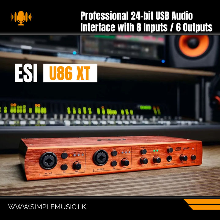 ESI U86 XT Professional 24-bit USB Recording Interface Sound Card with 8 Inputs / 6 Outputs