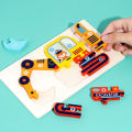 3D Wooden Vehicle Puzzles Educational Developmental Toys Gift Baby Montessori Color Shapes Learning Puzzles Great Gift Ideas for 2 3 4 5 Years Old Boys Girls Toddler. 