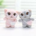 Soft Doll Plush Cat Keychain Satchel Pendant PP Cotton Plush Kitten With Love Bag Plush Toy  Lovely Birthday Gifts. 