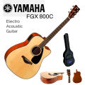 Yamaha FGX800C Solid Top Cutaway Acoustic-Electric Guitar, Dreadnought With Yamaha Gig Bag. 