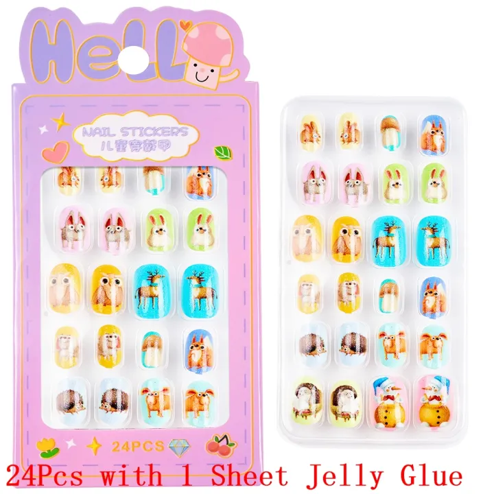 Children%20Press%20on%20Nails,24%20Pcs%20Nails%20Tips%20for%20Kids%20Acrylic%20Nails%20Pre-glue%20Full%20Cover%20Short%20False%20Nails%20Cute%20Fingernails%20-%20Image%206