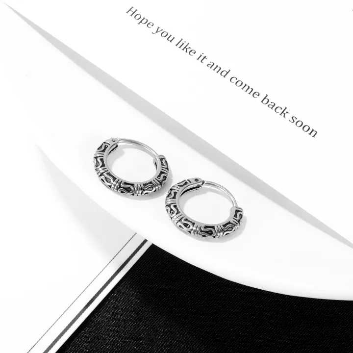Qingwen%20personality%20hip-hop%20style%20stainless%20steel%20earrings%20irings%20titanium%20steel%20earrings%20for%20men%20earings%20men's%20accessories%20ring%20Korean%20airrings%20punk%20hikaw%20for%20boys%20Black%20Cross%20-%20Image%204
