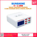 SUNSHINE Latest QC 3.0 5V 2.0A Charger Six Holes Mobile Phone Fast Charging Power Supply Voltage Current Display USB Tools Hub. 