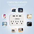 Multi Plug Outlet Extender with USB, Electrical Wall Outlet Splitter with 3 USB Ports and 3 Outlet, For Office, Home...etc.. 