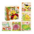 6-in-1 Wooden Block Puzzle for Kids, 9 Piece Colorful Wooden Block Toy for Kids Picture Puzzle, Available in Different Theme by ZinZen. 