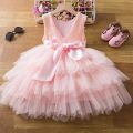 Baby Christmas Clothes for 2-6 Yrs Solid Backless Cute Toddler Girl Birthday Party Dress Lace Xmas New Year Princess Girls Dress. 