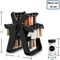 Rotating Spice Rack 18 Jars and Kitchen Spinning Spice Rack Jar Organizer. 