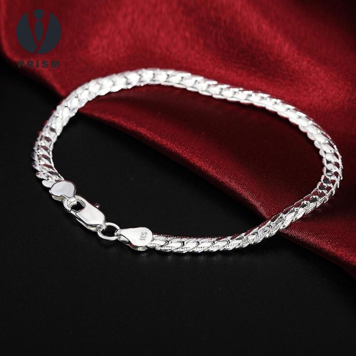 Prism%20Men%20Electroplated%20Bracelet%20Stylish%20Unisex%20Silver%20Bracelet%20Perfect%20Gift%20for%20Anniversary%20Birthday%20Prom%20Party%20Lightweight%20Alloy%20Wrist%20Jewelry%20Electroplated%20Polished%20Bangle%20Men%20Jewelry%20-%20Image%204