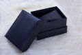 Black Brown Watch Jewellery Box Leather Top. 