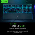 Razer Ornata V3X Chroma RGB Gaming Keyboard: Low-Profile Keys - Silent Membrane Switches - UV-Coated Keycaps - Spill Resistant. 