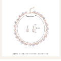 [Baofan.Flower] New Light Luxury European and American Niche Design Retro Fashion Pearl Necklace Two-Piece Earrings Set. 