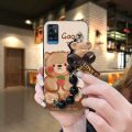 Dirt-resistant phone case Phone Case For ZTE Blade A71/Optus X Swift 5G cute Back Cover Cartoon Bear bracelet silicone. 