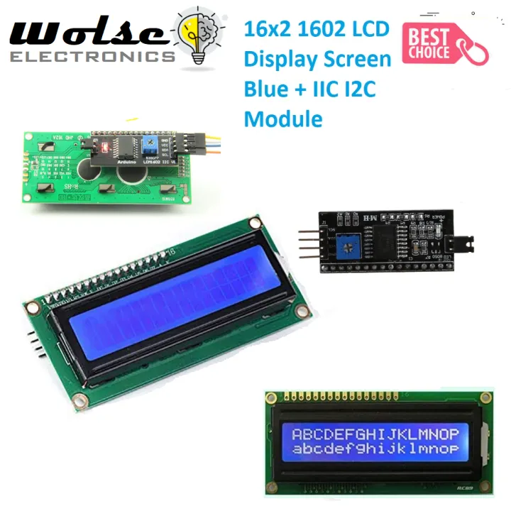 16*2 1602 16x2 LCD Blue Display HD44780 Character LCD+1pcs IIC/I2C/TWI ...