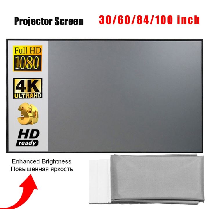 【ALLGOOD】3D HD Home Outdoor Office Portable 30/60/84/100/120 inch Anti ...