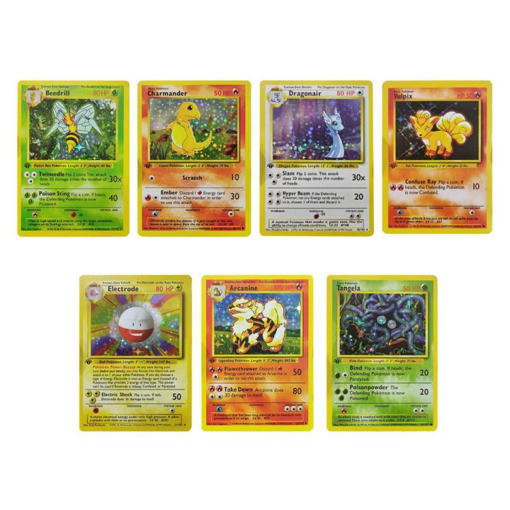 Pokemon Basic Set 1996 Year English Cards Pikachu DIY Game Pokemon Shining Charizard Game Collection Cards Gift Toys
