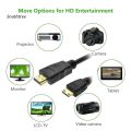 1M 1.5M Mini HDMI To HDMI Cable HD 4K 1080P High Speed HDMI Adapter For Pc Tv Monitor Projector Camera Dvd. 