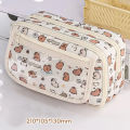 Cartoon Pencil Case Trendy Capybara Large Capacity Pen Bag Design Black Stationery Bag for Students Office School Gift Desk. 