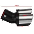 1pcs Car exhaust pipe double-hole exhaust pipe tail throat muffler interface 6.3cm long 18cm. 