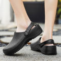 【ALLGOOD】2023 Clogs for Chef Shoes for Men Kitchen Shoes-Non-slip & Oil-proof Slip on Cook Shoes Black Formal Safety Work Shoes for Men Hospital Operating Room Lab Medical Half Slippers Casual Garden Shoes Plus Size 39-45. 