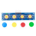 4 Independent Buttons Keyboard Module with Hat Keypad Module High Level Output for Arduino Or Raspberry Pi. 