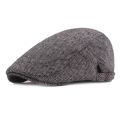 Newsboy Cap Men Spring autumn Vintage Herringbone Casual Stripe Berets Gatsby Flat Hat Peaked Cap Adjustable. 