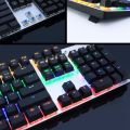 Metoo Gaming Mechanical Keyboard 87/104 Anti-ghosting Luminous Blue Red Black Switch Backlit LED wired Keyboard Russian sticker. 