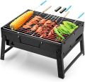 Barbecue Charcoal Grill Folding Lightweight Desktop BBQ Barbecue Grill for Camping Garden Outdoor Travel Summer Picnic Cooking Traveling Home Use Barbecue Tandoori Chicken Griller Carbon Steel. 