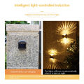 4pcs 4led Solar Wall Lamp Waterproof Up Down Luminous Night Light For Outdoor Garden Courtyard Decoration. 