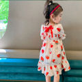 Girls Dresses Baby Girls Fashion Cute Dress Toddler Baby Kids Strawberry Ruched Princess es Clothes. 