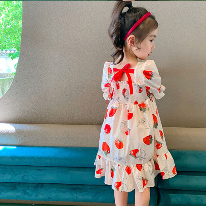Girls%20Dresses%20Baby%20Girls%20Fashion%20Cute%20Dress%20Toddler%20Baby%20Kids%20Strawberry%20Ruched%20Princess%20es%20Clothes%20-%20Image%205