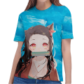 Anime demon slayer T shirt for women 3D printed T shirt o-neck short sleeve loose tops 3XL size female oversized tee top clothes. 