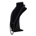 [Cashback]Fashion Faux Pearl Long Sweater Chain Necklace--black. 