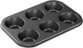e Nonstick Muffin Pan, Carbon Steel Cupcake Pan, 6 Cup, Easy to Clean and Perfect for Making Muffins or Cupcakes, Standard. 