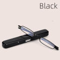 Diopter options Reading glasses Functional Pen tube case Metal frame Metal readers Pocket-sized HD lenses Slim glasses for Travel Office Daily use Elderly. 