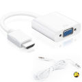 1080P HDMI to VGA Converter For Xbox Ps3 Ps4 PC TV LEDs Etc With Sound Port with Audio 3.5 Aux HDMI to VGA Adapter. 