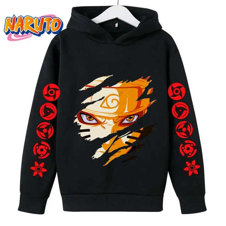 2023 New Naruto Hoodie for Kids Clothes Boys Hoodies Autumn Kids Clothes Kakashi Japanese Anime Boys Sasuke Costume