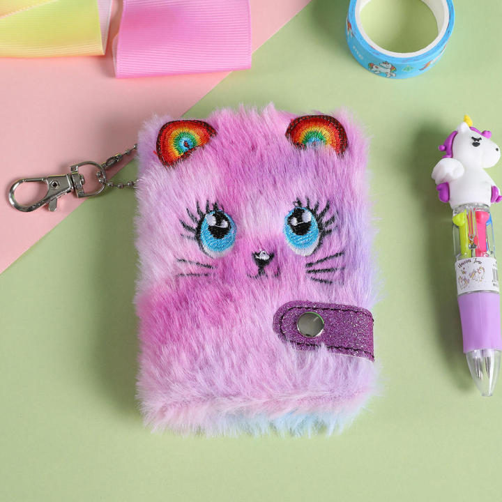 Writing%20Drawing%20Pad%20With%20Blank%20Inner%20Papers%20Notebook%20With%20Keychain%20Cute%20Cat%20Face%20Plush%20Mini%20Pocket%20-%20Image%208