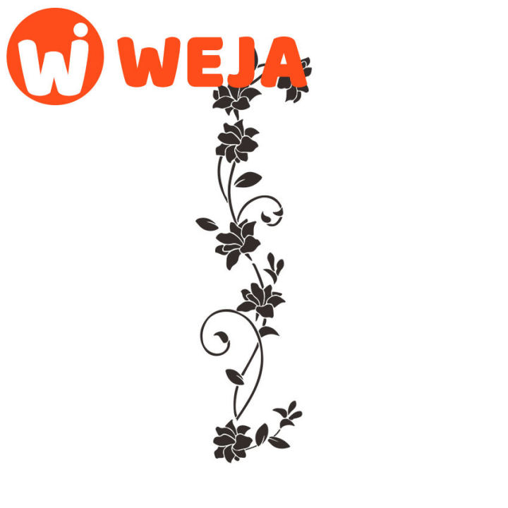 【WEJA】Creative Flower Vine Wall Stickers Home Decoration For Children's Room Fridge Living Room Art Wallpaper Peel & Stick Vinly Mural