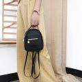 Cute Backpack for Women Leather Mini Daypacks Black. 