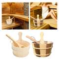 4L Sauna Barrel and Ladle, SPA Accessory, Wooden Hot Tub Barrel, SPA Steaming Bathroom Tool, Sauna Accessories. 