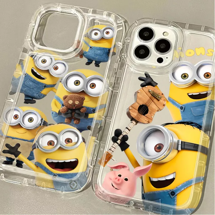 Cartoon Lovely M-Minions Clear Soft Case For iPhone 16 15 14 13 12 11 Pro Max XS X XR 8 7 Plus SE 2020 Silicone Protective Cover