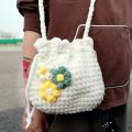 Hand-Wool Lamb Bag Material BagdiySimple Bag Shoulder Messenger Handbag Bucket for Friends. 