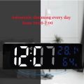 wall clock 9 Inch Large Digital Wall Clock Temperature and Humidity Display Night Mode Table Alarm Clock 12/24H Electronic LED Clock. 