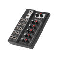 10 Channel Mixing Console Audios Mixer Sound Mixing Board W/ 2 Main Volume Knobs. 
