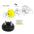 Brake Drum High Strength 19186 G1 Practical Star Spline Brake Hub Drum Kit Stable Braking Robust Metal for Cart. 