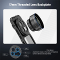 For 15 Ultra 17mm Threaded Lens Backplate Phone Cage Kit 67mm Filter Adapter Black. 