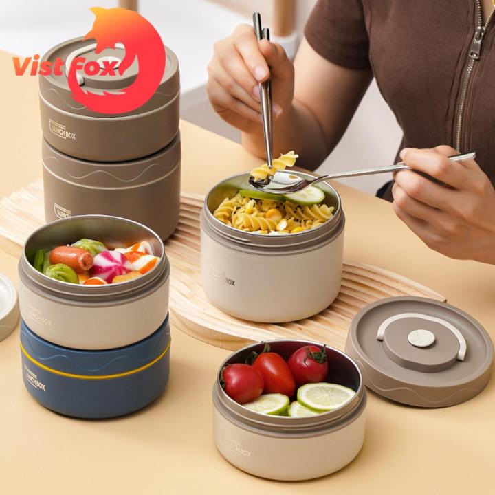 Stacking Lunch Box Stainless Steel Lunch Box Airtight Lid Double Layers ...