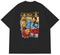 Oversize One Piece Luffy x Oniorobits Cartoon Anime Clothes 240gsm High Quality T shirt  Brand New Drop Hot Sale Viral Tee Black Tee. 