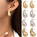 Stud Earrings Set Chubby Shape Colorful Water Drop Earrings Plated Classic Design Water Drop Earrings for For Women For Girls Bridal Wear Fashion Accessory Gift Item. 