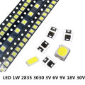【HeritageTrove】110PCS SMD LED 2835 3030 5730 Chips 0.5W 1W 3V 6V 9V 18V White 130LM Sur Mount Light Emitting Diode Lamp. 